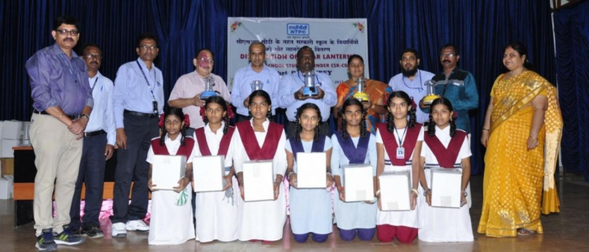 NTPC distributes solar lanterns to students