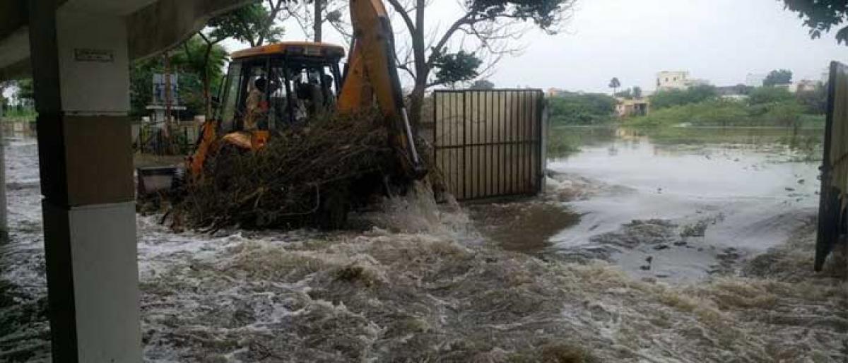 Apartments, colonies in Nagaram flooded