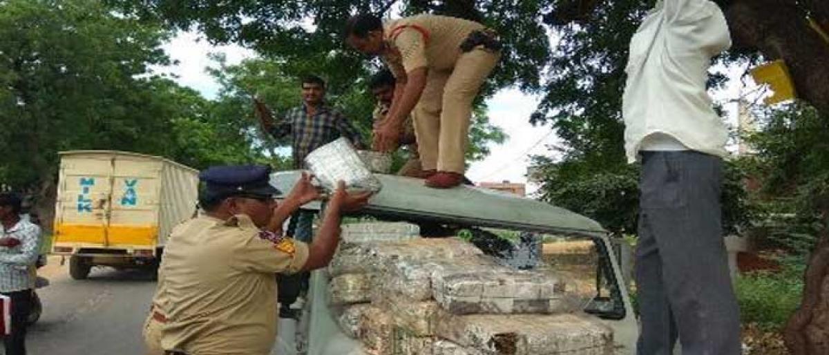 Nagarkurnool police seize 100kg Ganja