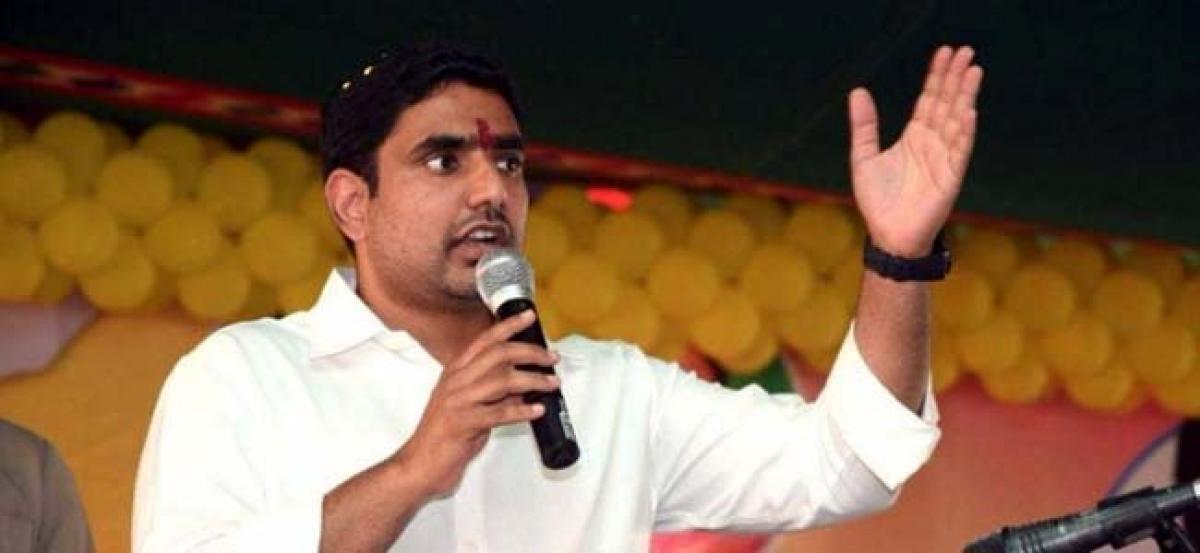 Nara Lokesh does Polavaram Gallery walk