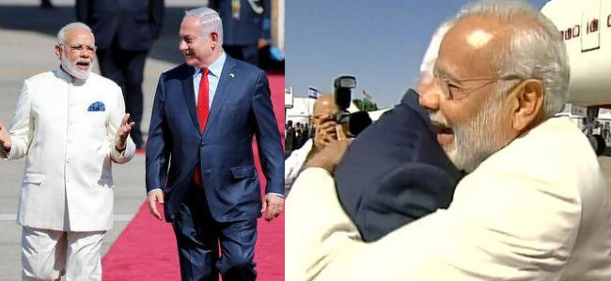 Apka swagat hai mere dost, Netanyahu welcomes Modi with warm hug