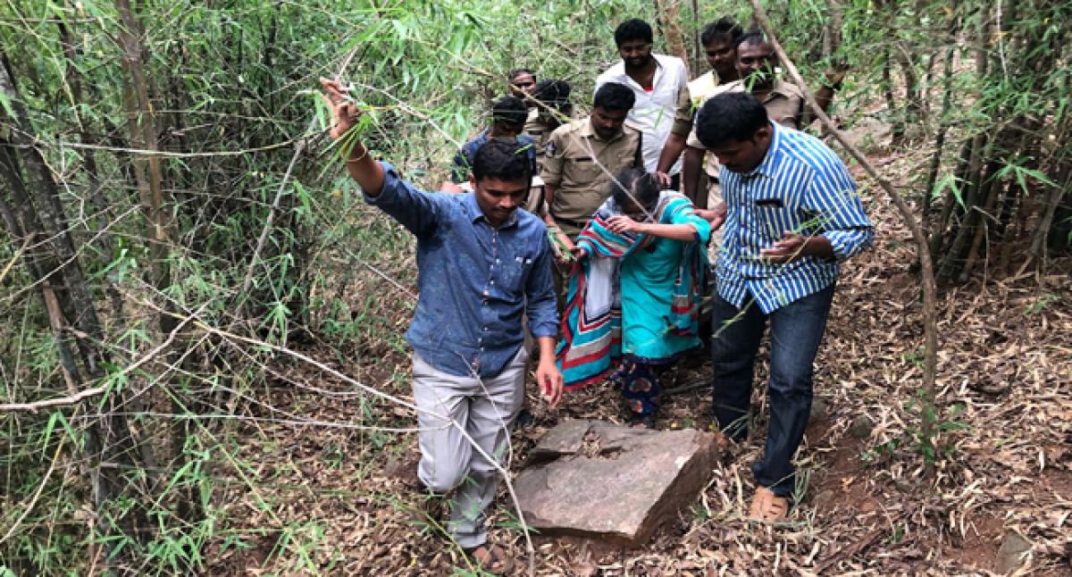 Married woman rescued from valley at Tirumala