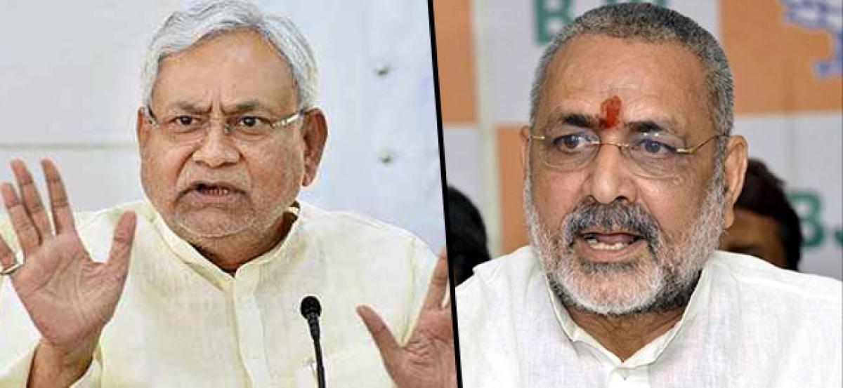 NDA rift? Nitish Kumar slam Giriraj Singh for meeting jailed Bajrang Dal  activists