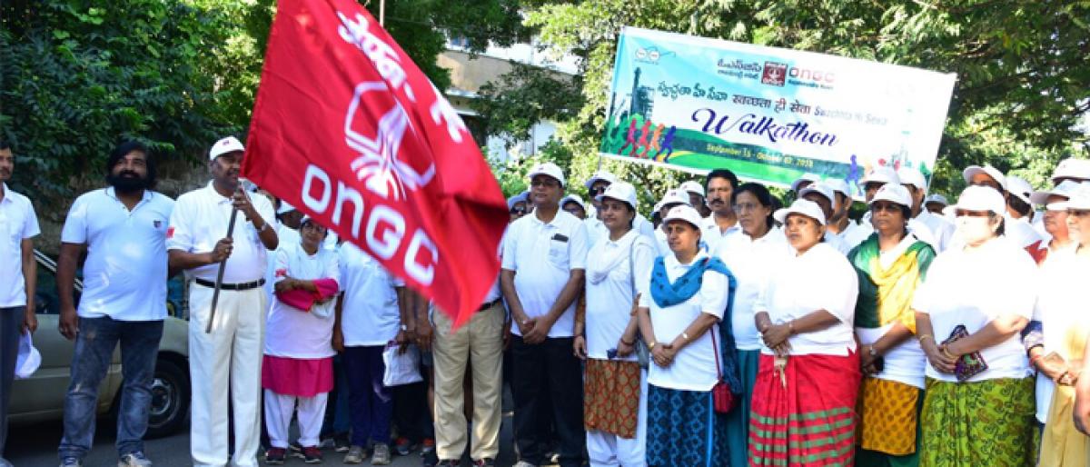 ONGC holds walkathon to mark Gandhi Jayanti in Rajamahendravaram