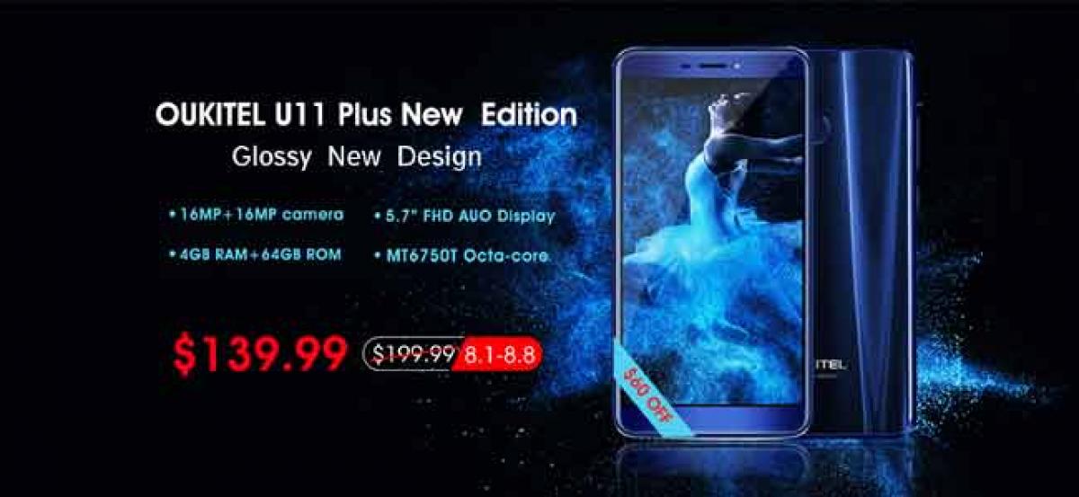 OUKITEL U11 Plus Sapphire Blue and Jet Black starts presale today, starting from USD 139.99