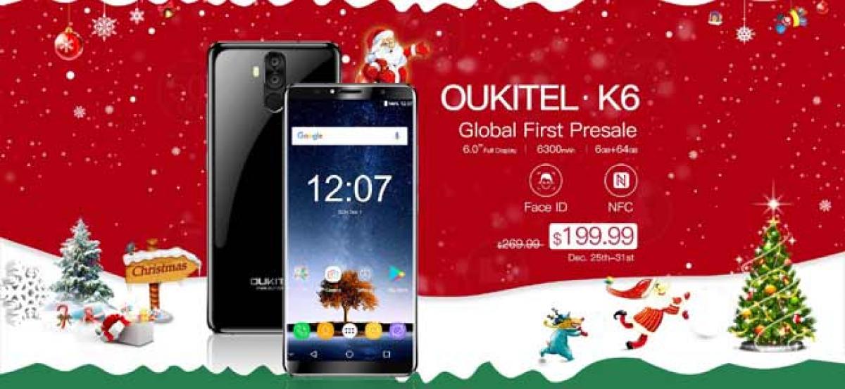 OUKITEL K6 is starting Global First Presale on Banggood with 6GB RAM and 6300mAh battery