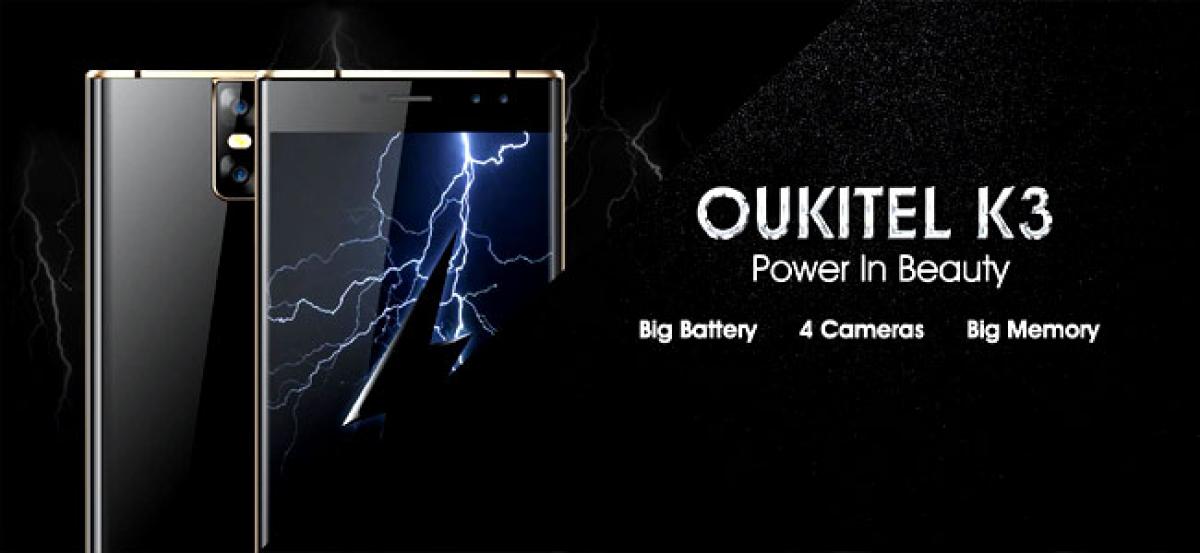 OUKITEL Next Stunning New Phone OUKITEL K3, dual curved Symmetrical design,large battery with 4 cameras