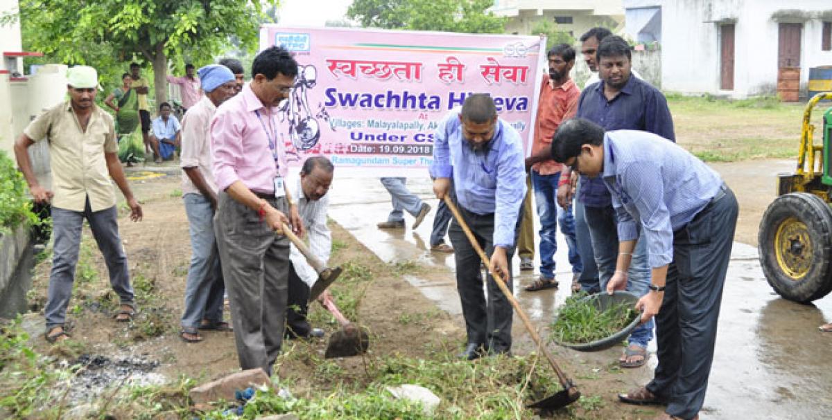 Cleanliness drive at Malyalapalli