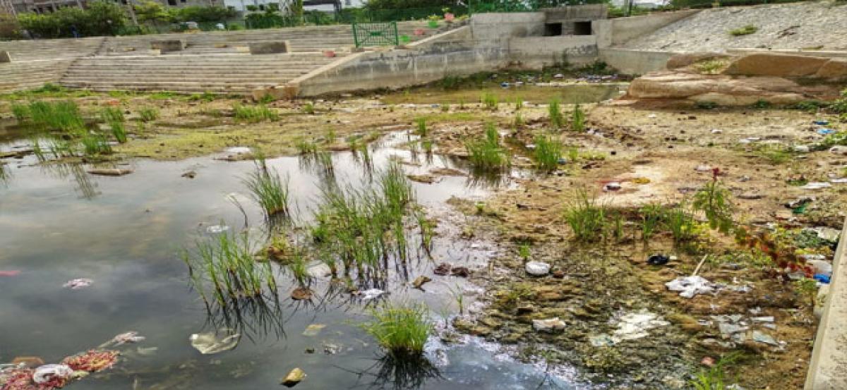 Ganesh idol immersion pond turns dumpyard