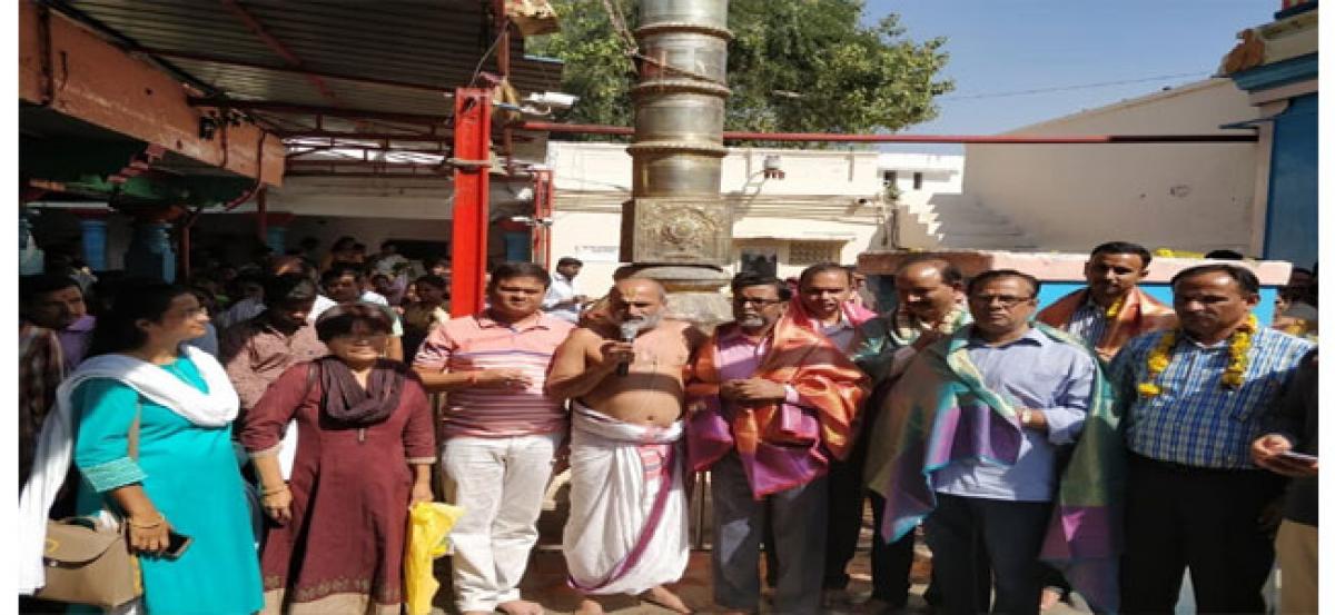 Officials visit Chilkur temple Goshala