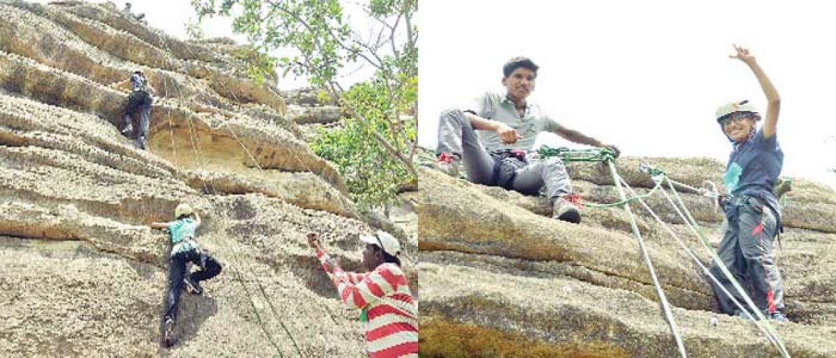 Pandavulagutta comes to life with rock climbers