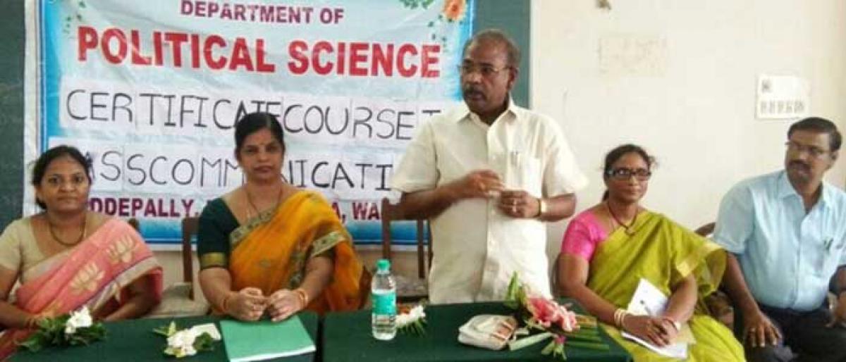 Certificate course in journalism launched at Pingle Govt College