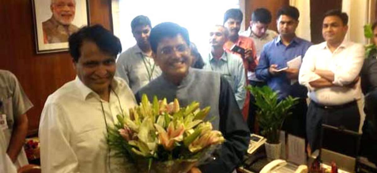 Newly appointed Railways Minister Piyush Goyal takes charge