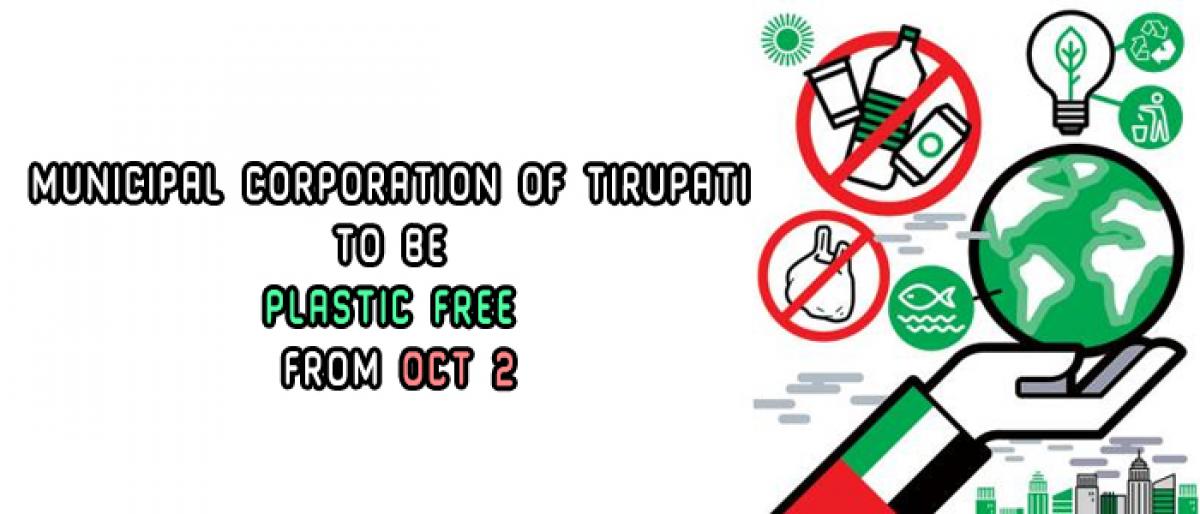 Municipal Corporation of Tirupati to be plastic free from Oct 2