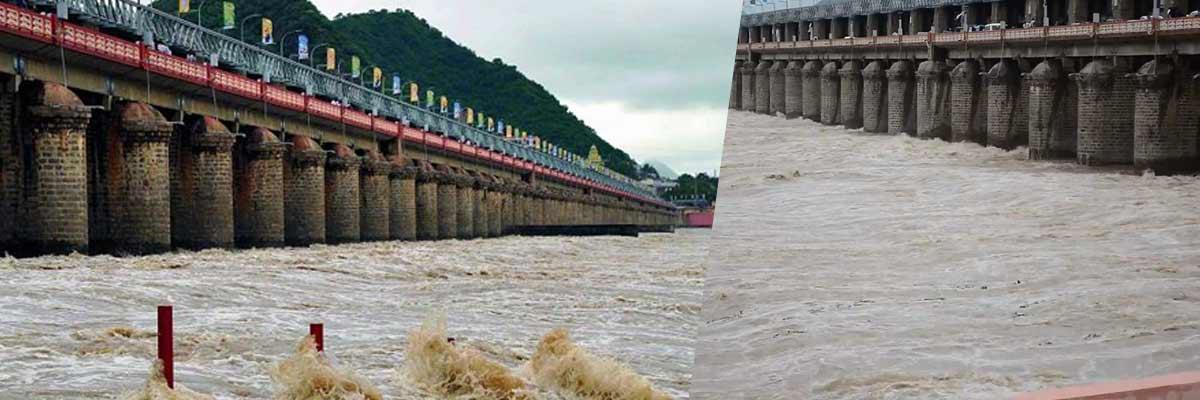 Heavy Inflows In Prakasam barrage