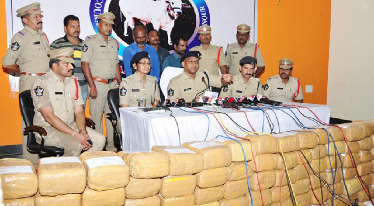 88.70 lakh worth ganja seized in Prakasam district