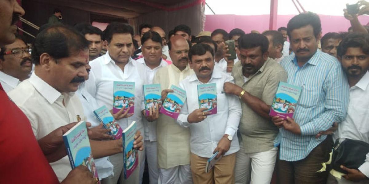 KTR unveils book on Telangana State