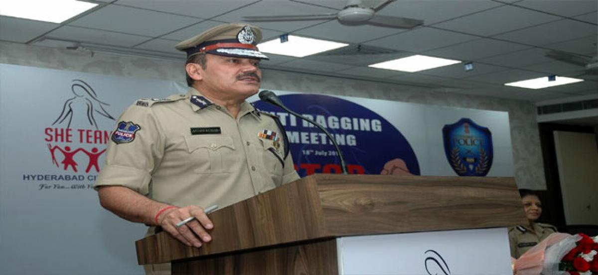 Hyderabad will be ragging-free, vows Police Commissioner