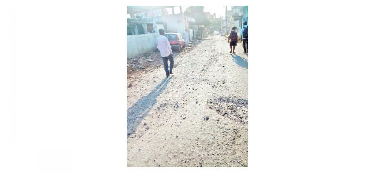 Sudhanagar road in a shamble