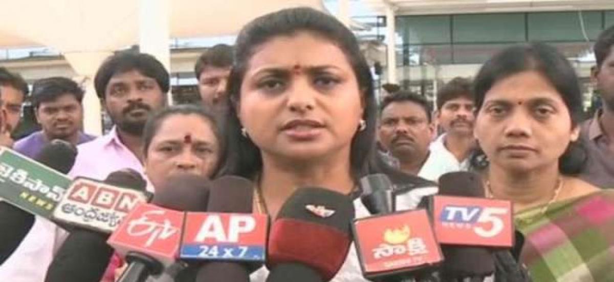 Roja says Chandrababu in jitters over Cash for Votes case