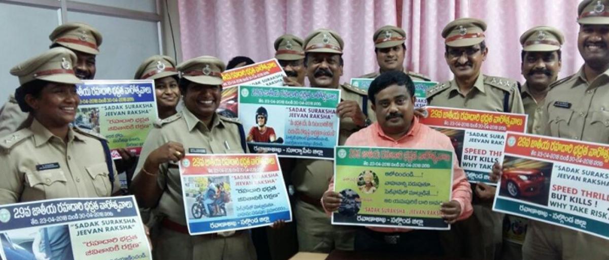 Road Safety Week poster released in Nalgonda