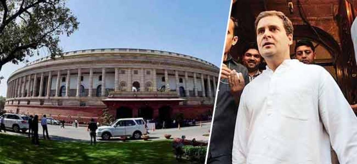 LS adjourns for the day as Congress protests attack on Rahul Gandhi