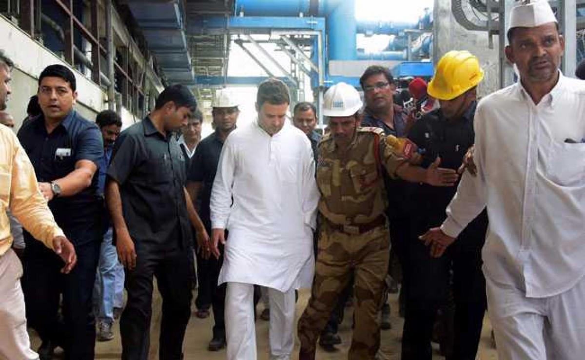 Rahul Gandhi Visits NTPC Plant, Boiler Plant Victims In Raebareli