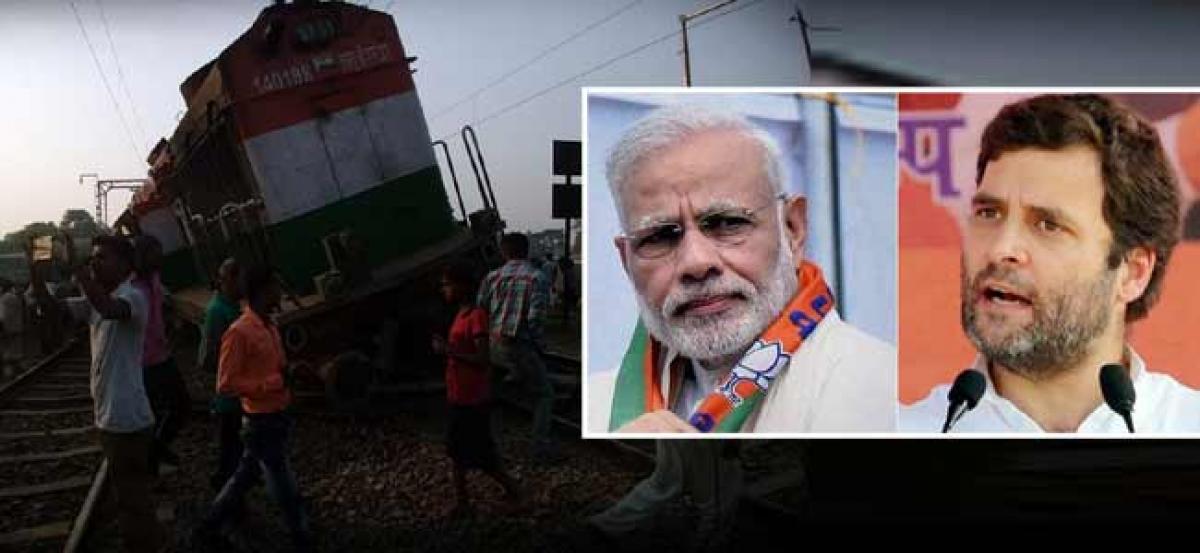 Modi, Rahul condole deaths in Uttar Pradesh train derailment