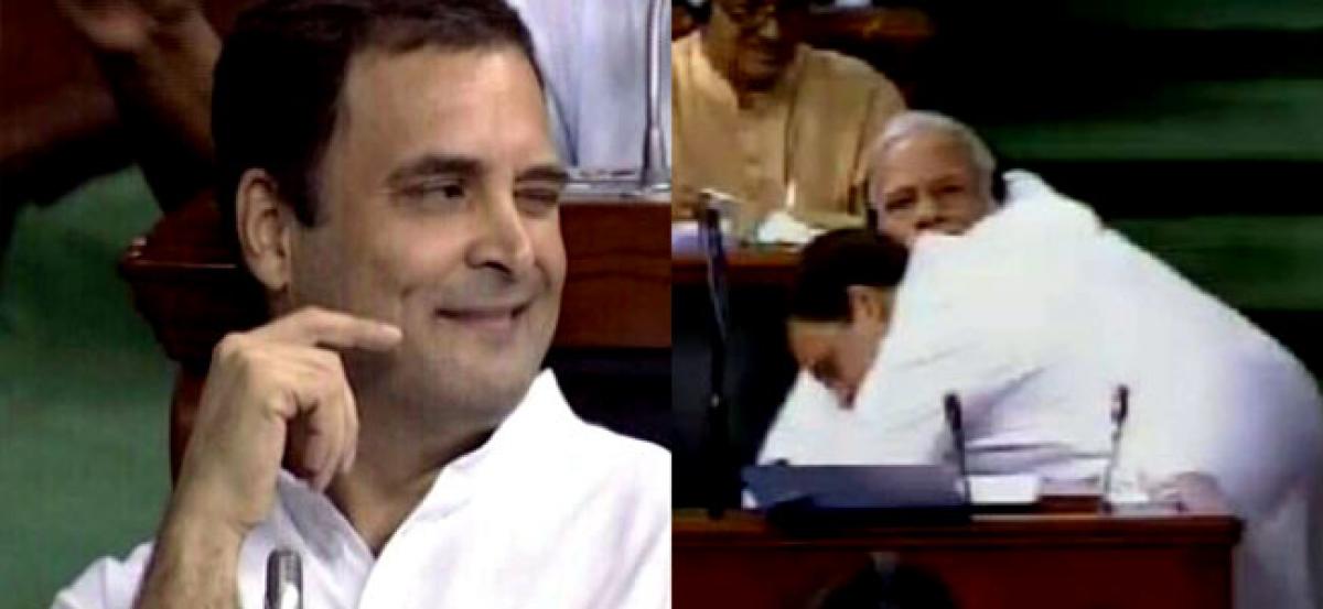 Rahul Gandhi hugs PM Modi after criticising him