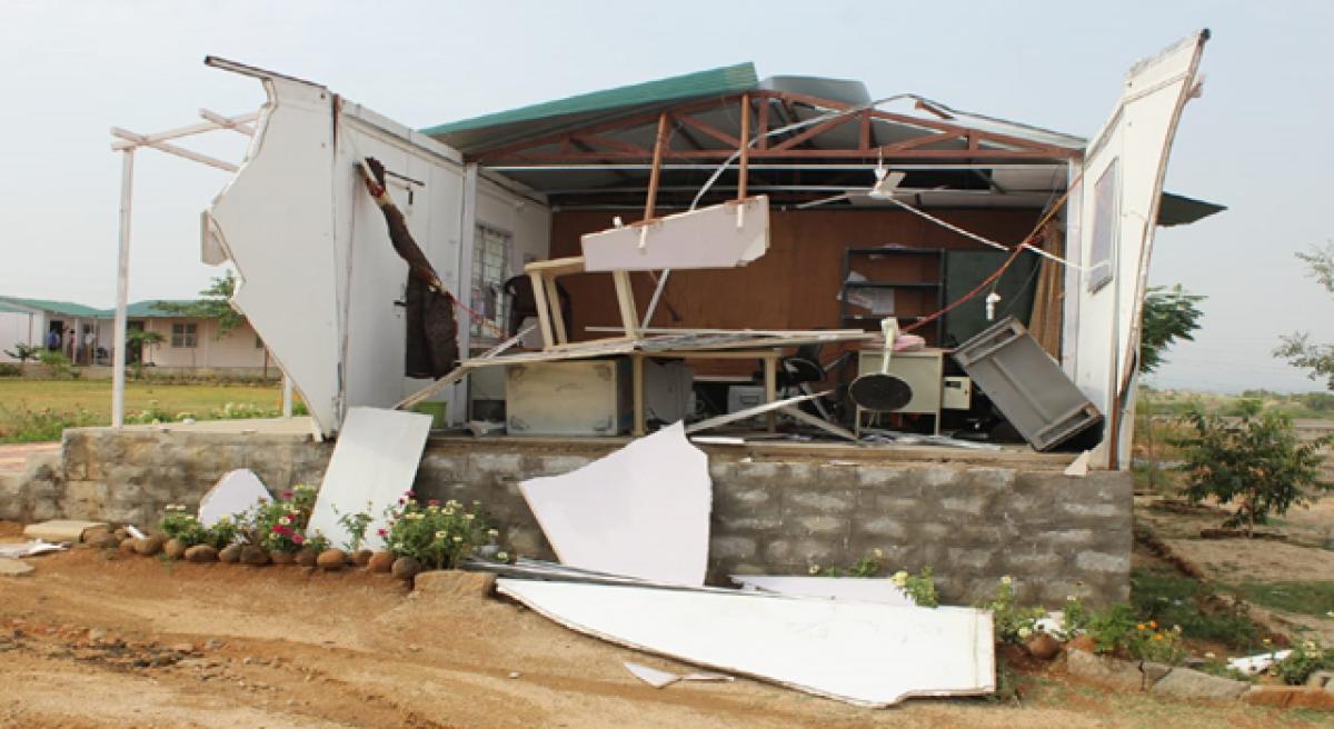 Rain damages CRPF School structures