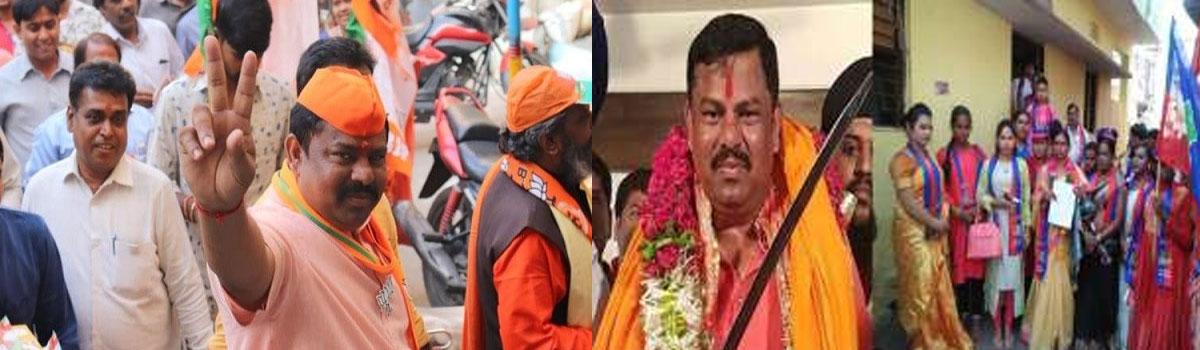 Raja Singh battles Cong, TRS candidates in Goshamahal constituency