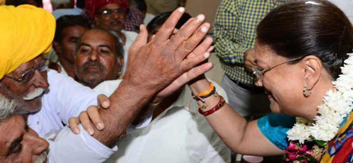 Rajasthan bypolls: Raje sportingly accepts defeat