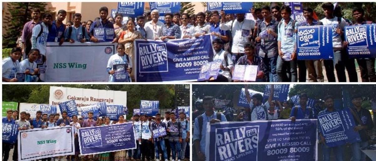 Students participate in a walk to create awareness