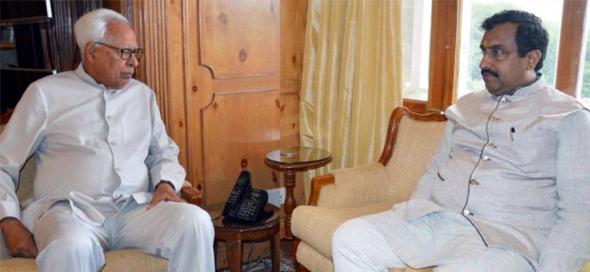 BJP leader Ram Madhav meets J&K Governor NN Vohra