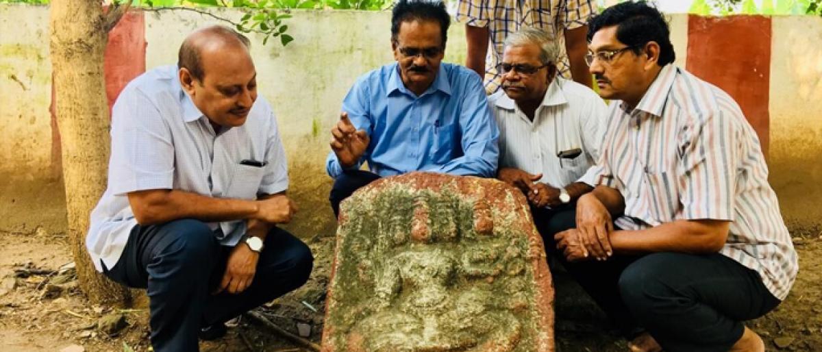Rare sculpture of Brahma couple found in Guntur