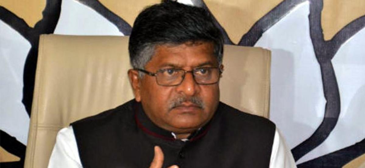 'Blue Whale' type games totally unacceptable: Ravi Shankar Prasad