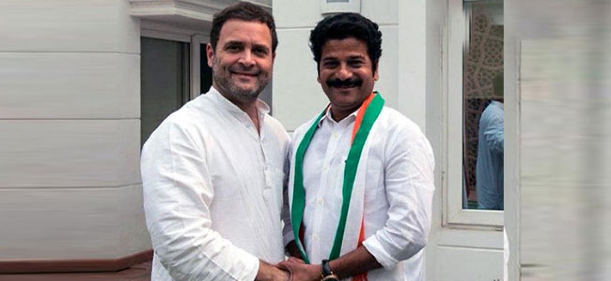 Revanth Reddy joins Congress in Rahul Gandhis presence