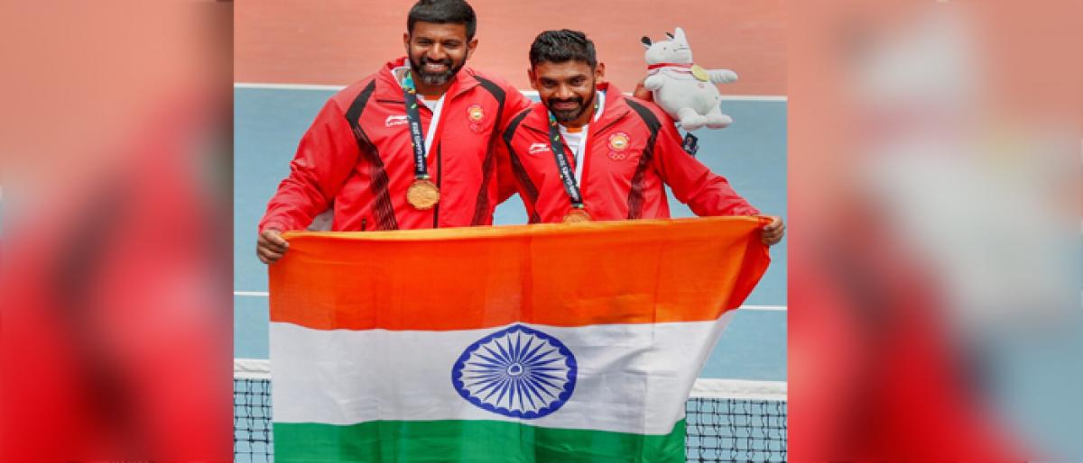 Doubles tennis gold for Bopanna, Sharan