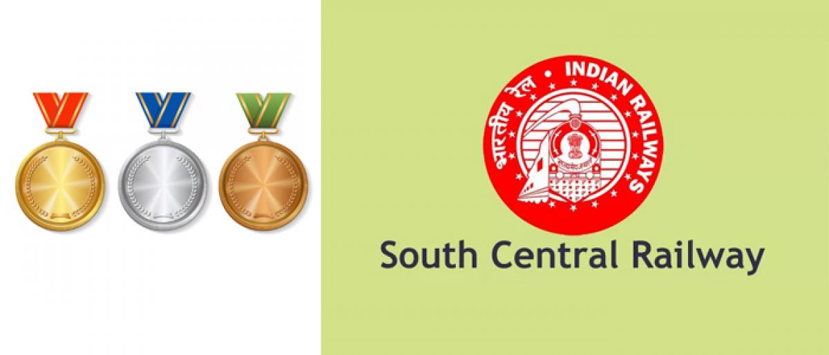 Railway medal winners meet DRM in Vijayawada