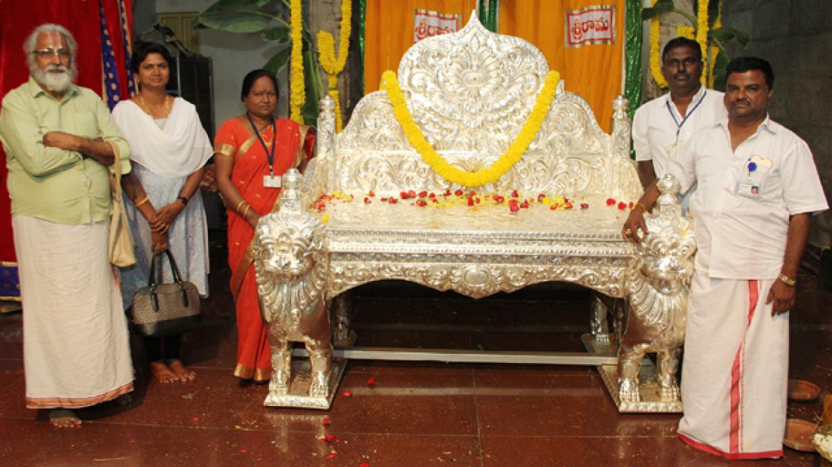 Silver throne for Kodandarama Swamy