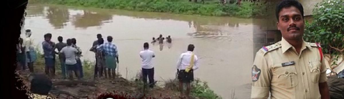 SI Kota Vamsidhar washed away in canal