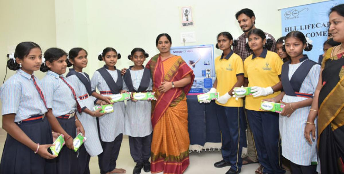 Minister Paritala Sunitha opens sanitary pads vending machine
