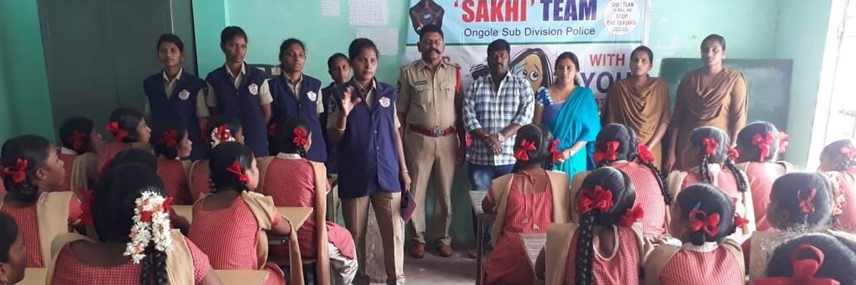 Sakhi team creates awareness on atrocities