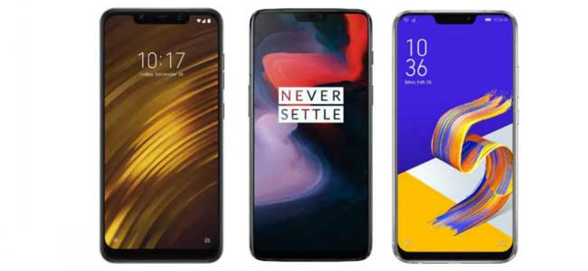 Comparison of Samsung Galaxy A9 with OnePlus 6T, Xiaomi Pocophone F1 and Asus