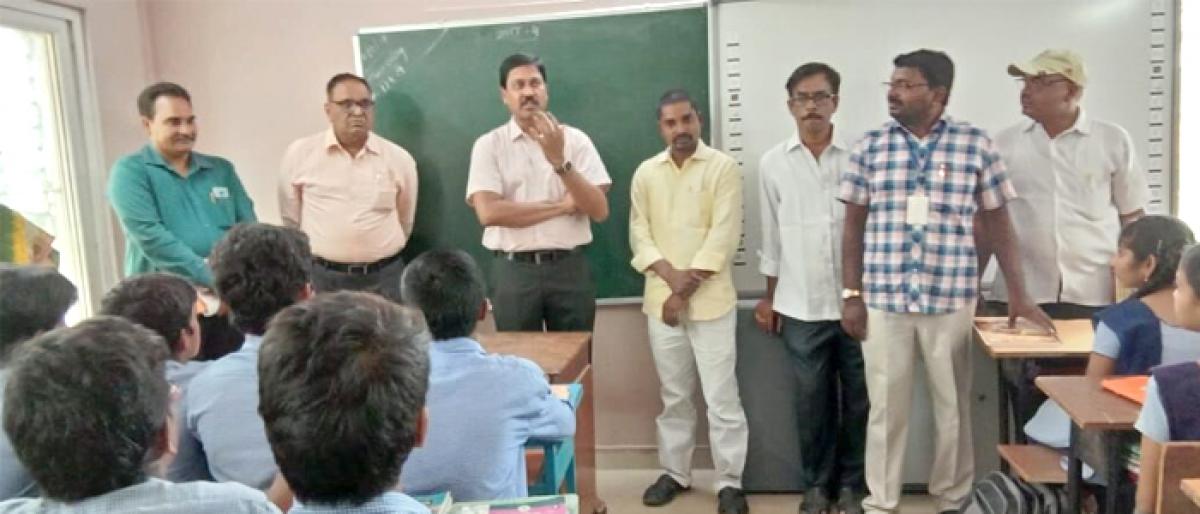 Commissioner Ramesh visits municipal corporation schools in Kakinada