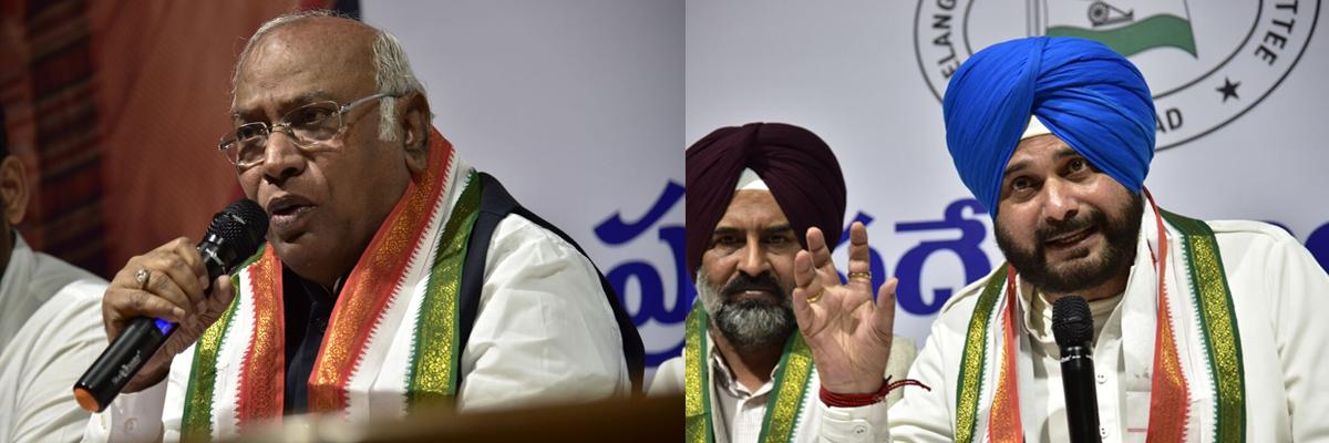 Kharge, Sidhu bristle at TRS rule