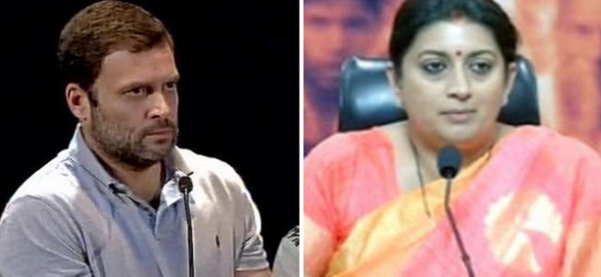 Smriti Irani slams Rahul Gandhi on his Global Hunger Index couplet