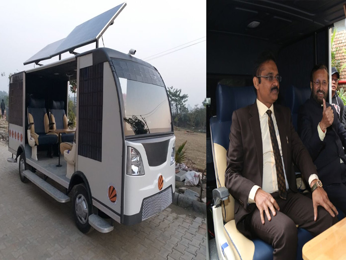 Javadekar takes ride in India’s first driverless solar-powered bus