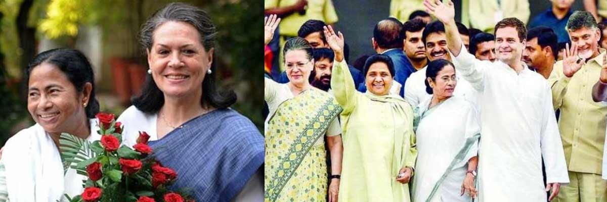 Sonia, Mamata, Chandrababu attend opposition meet to take on BJP