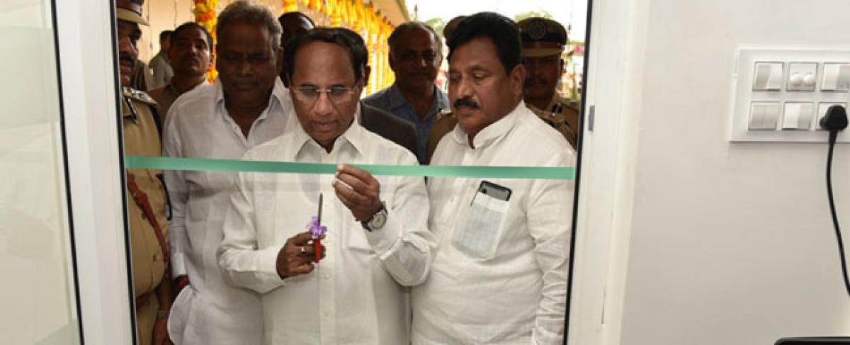 Kodela Sivaprasada Rao inaugurates fire station at Sattenapalli